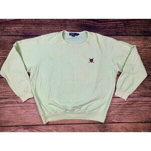 VTG Polo Ralph Lauren Pullover Casual Crewneck Sweatshirt Mens L Light Green